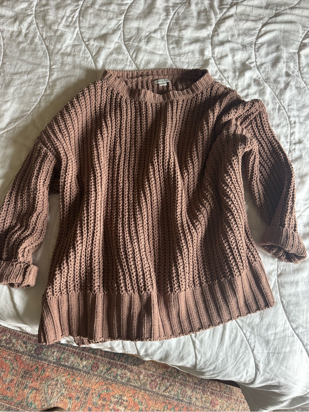 American Eagle Outfitters Chunky Scoopneck Sweater in Warm Brown